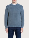 REPLAY Pull Homme en Maille Bleu de Chine C00C