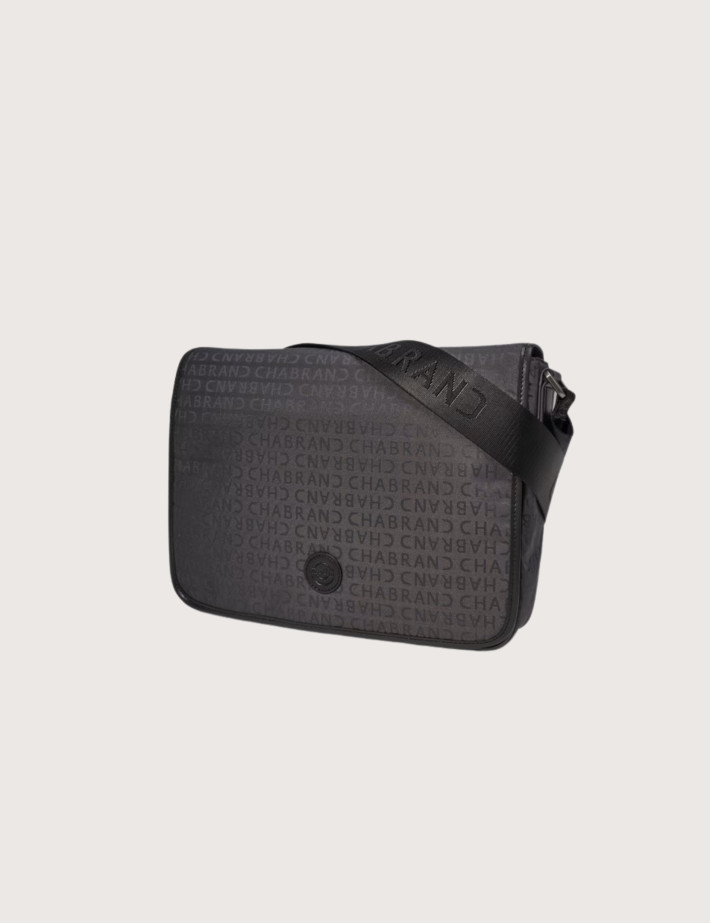 CHABRAND Grand Sac Homme Toile Siglée Gris Foncé