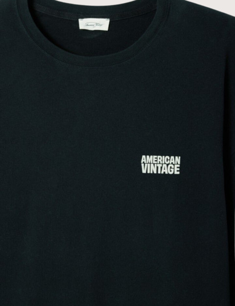 American Vintage T-Shirt Homme Manches Longues Ykobow Noir - 6