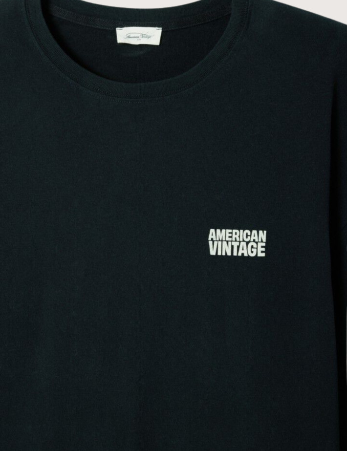 American Vintage T-Shirt Homme Manches Longues Ykobow Noir - 6