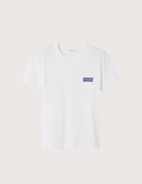 American Vintage T-Shirt Femme Manches Courtes Ykobow Blanc