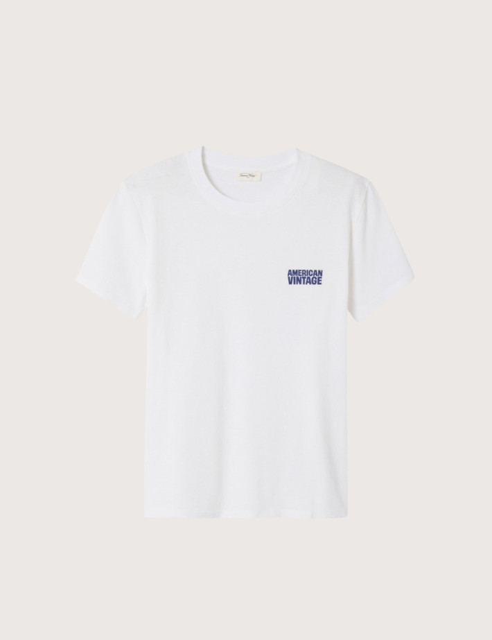 American Vintage T-Shirt Femme Manches Courtes Ykobow Blanc