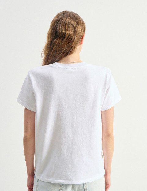 American Vintage T-Shirt Femme Manches Courtes Ykobow Blanc - 3