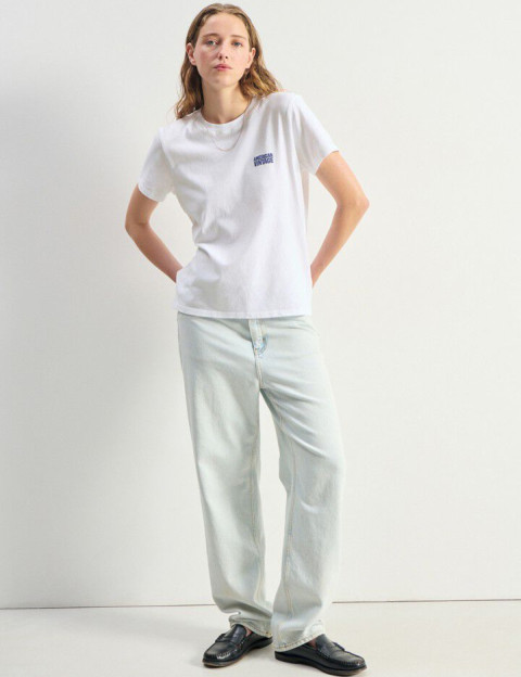 American Vintage T-Shirt Femme Manches Courtes Ykobow Blanc - 5