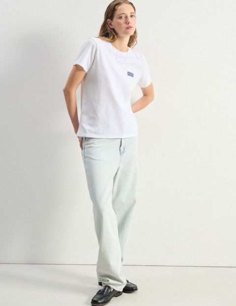 American Vintage T-Shirt Femme Manches Courtes Ykobow Blanc - 6