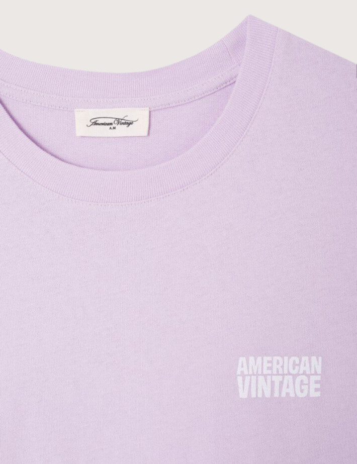 American Vintage T-Shirt Femme Manches Courtes Ykobow Lilas - 2