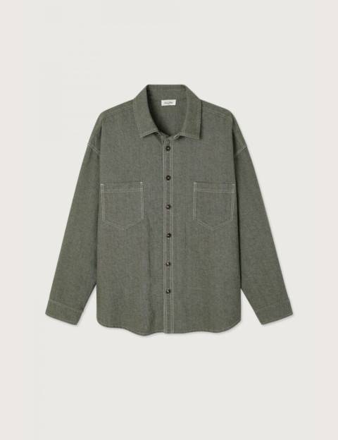 American Vintage Chemise Manches Longues Homme Lofway Stone Kaki
