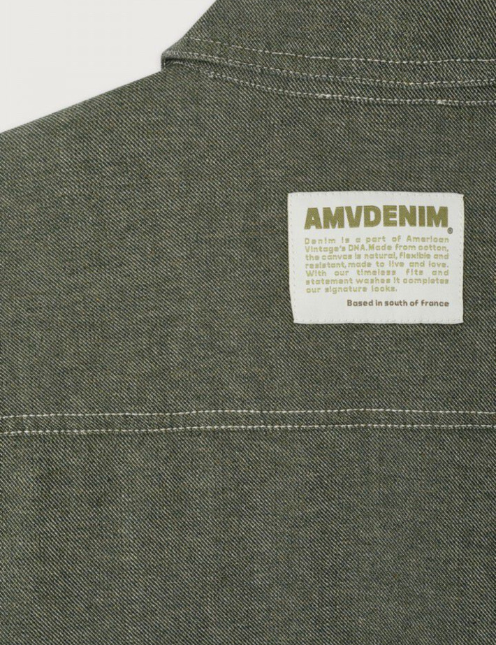 American Vintage Chemise Manches Longues Homme Lofway Stone Kaki - 12