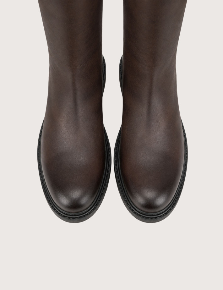 Bottes en Nubuck Marron Foncé
