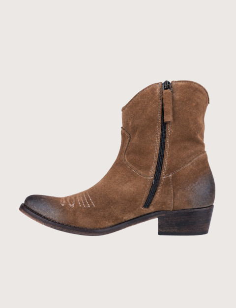 Bottines Santiags Basses Camoscio IK2/26L Marron