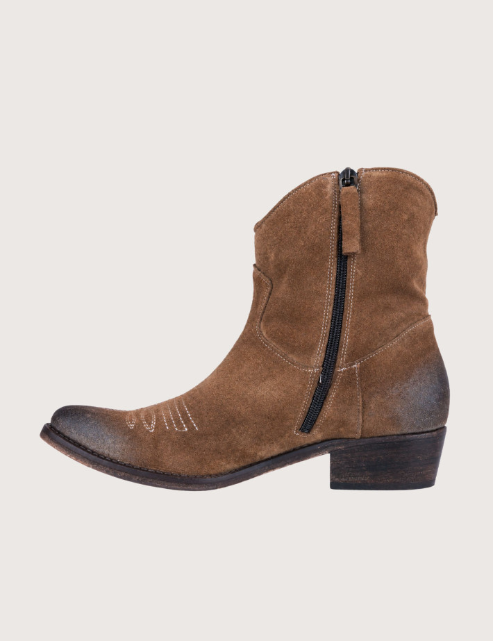 Bottines Santiags Basses Camoscio IK2/26L Marron
