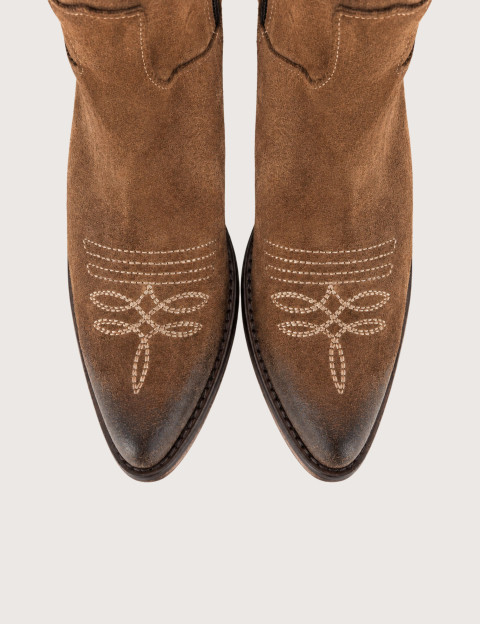 Bottines Santiags Basses Camoscio IK2/26L Marron