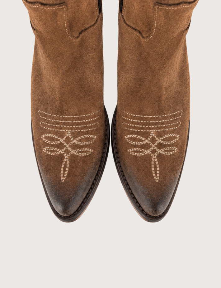 Bottines Santiags Basses Camoscio IK2/26L Marron
