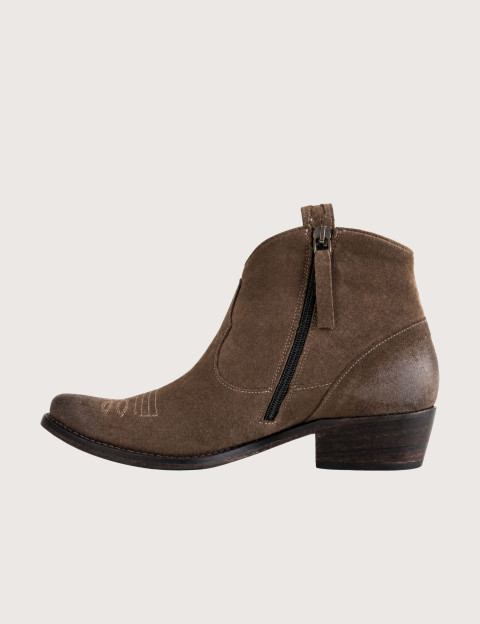 Bottines Santiags Courtes Camoscio K2/01 Marron