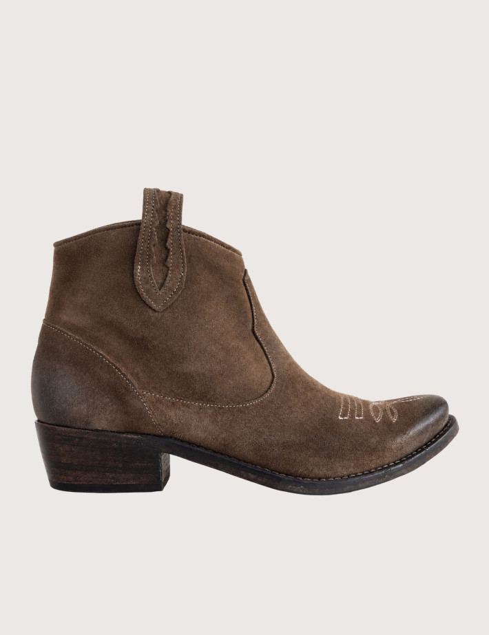 Bottines Santiags Courtes Camoscio K2/01 Marron