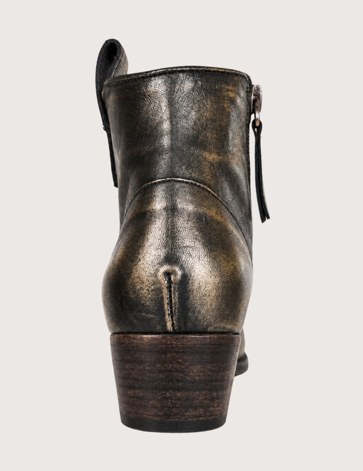 History541 Bottines Santiags Courtes K2/01 Cuir Finition Doré - 4