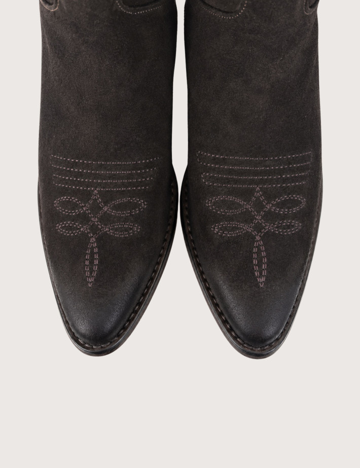 Bottines Santiags Basses Camoscio Daim K2/26L Marron Foncé