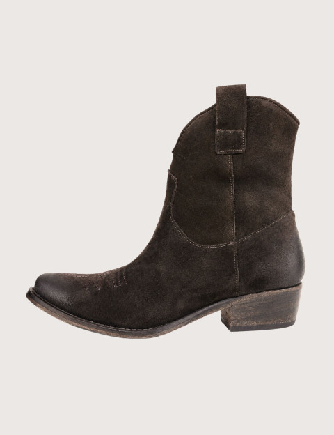 Bottines Santiags Basses Camoscio Daim K2/26L Marron Foncé