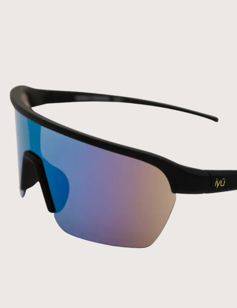 IYÜ Design Lunettes de Soleil Julian Noir Reflet Bleu - 3