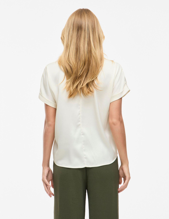 Vila Haut Femme Manches Courtes Enna Beige - 2