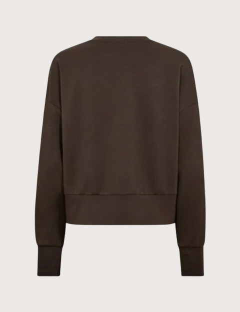 MOS MOSH Sweat Femme Col Rond Nima O-LS Marron - 2
