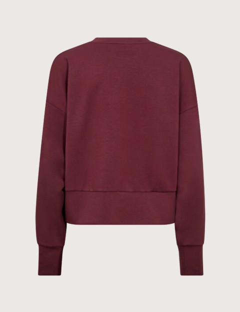 MOS MOSH Sweat Femme Col Rond Nima O-LS Bordeaux - 2