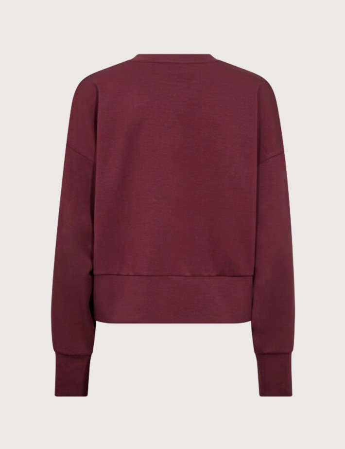 MOS MOSH Sweat Femme Col Rond Nima O-LS Bordeaux - 2