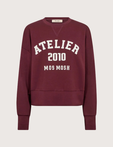 MOS MOSH Sweat Femme Col Rond Nima O-LS Bordeaux