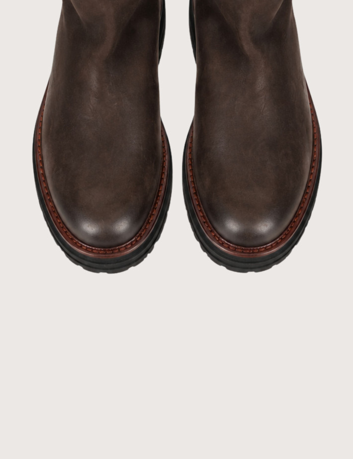 Mat 20 Bottines Femme Zip Arrière en Cuir Marron - 2