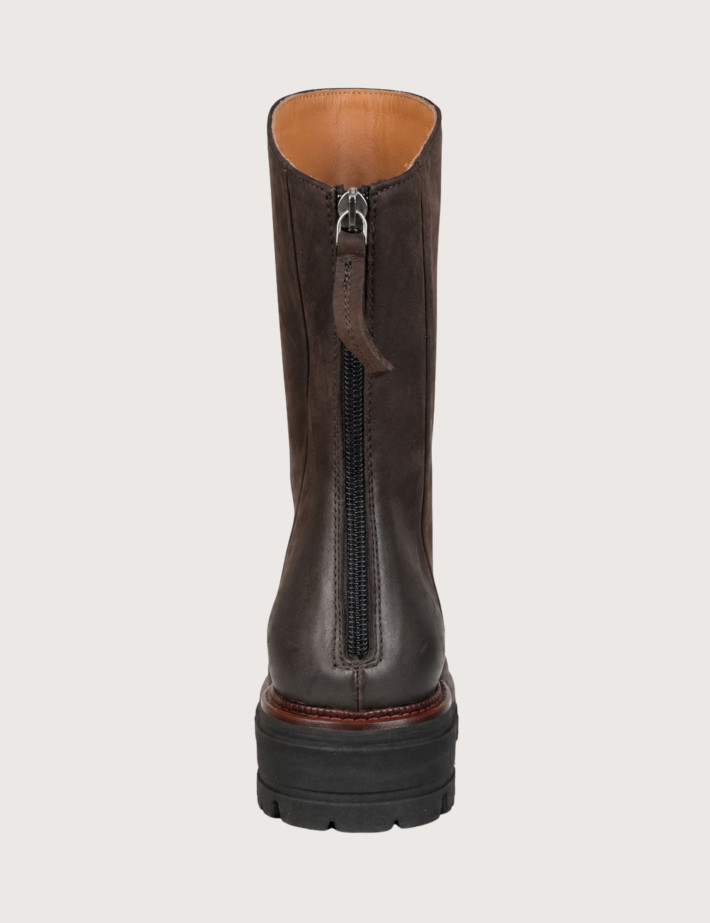 Mat 20 Bottines Femme Zip Arrière en Cuir Marron - 3