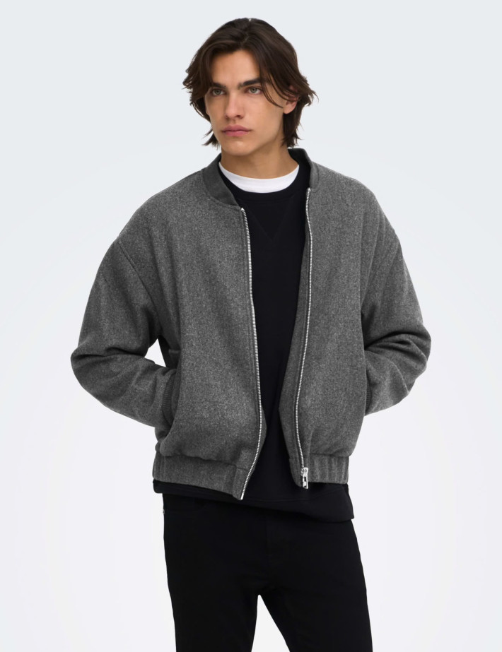 Only & Sons Bomber Homme Worf Anthracite - 4