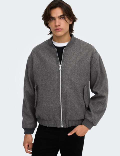 Only & Sons Bomber Homme Worf Anthracite - 2