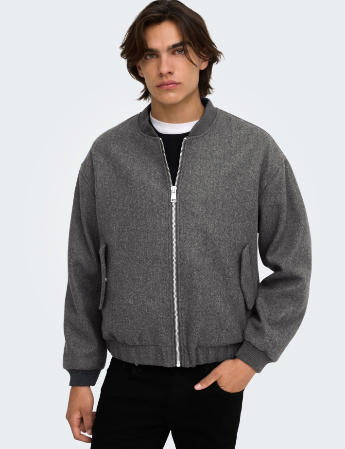 Only & Sons Bomber Homme Worf Anthracite - 2