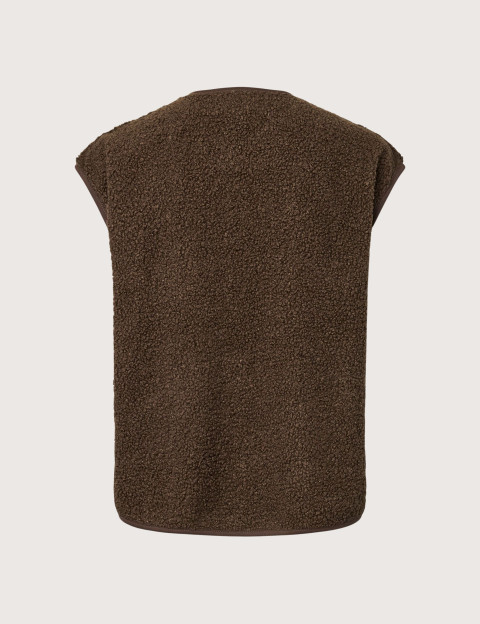 PIECES Gilet Femme Sans Manches Katty Teddy Noos Gris - 3