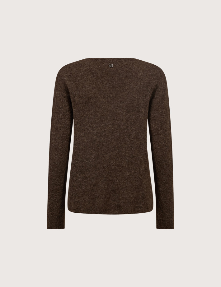 MOS MOSH Pull Femme Col V Sophia Marron - 4