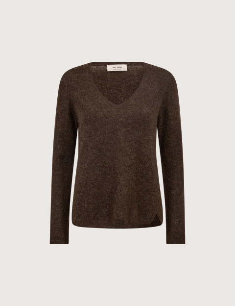 MOS MOSH Pull Femme Col V Sophia Marron