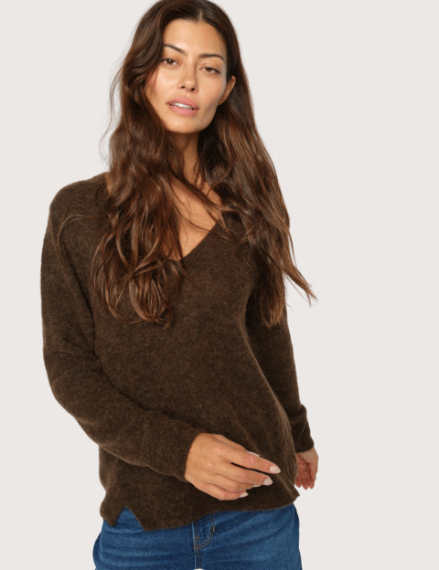 MOS MOSH Pull Femme Col V Sophia Marron - 2