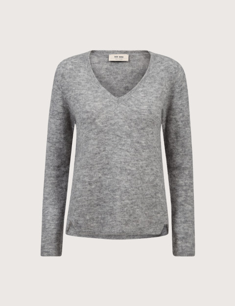 MOS MOSH Pull Femme Col V Sophia Gris
