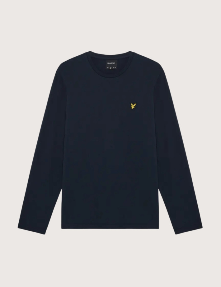 Lyle & Scott T-shirt Manches Longues Coupe Carrée Homme Marine