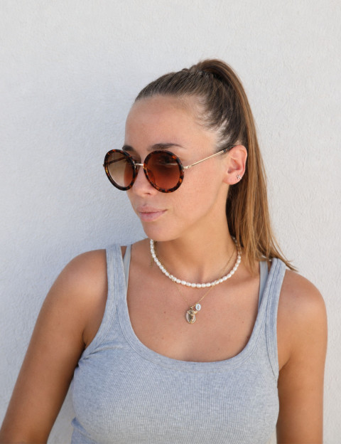 IYÜ Design Lunettes de Soleil Cloe Ecaille Marron Rose - 3