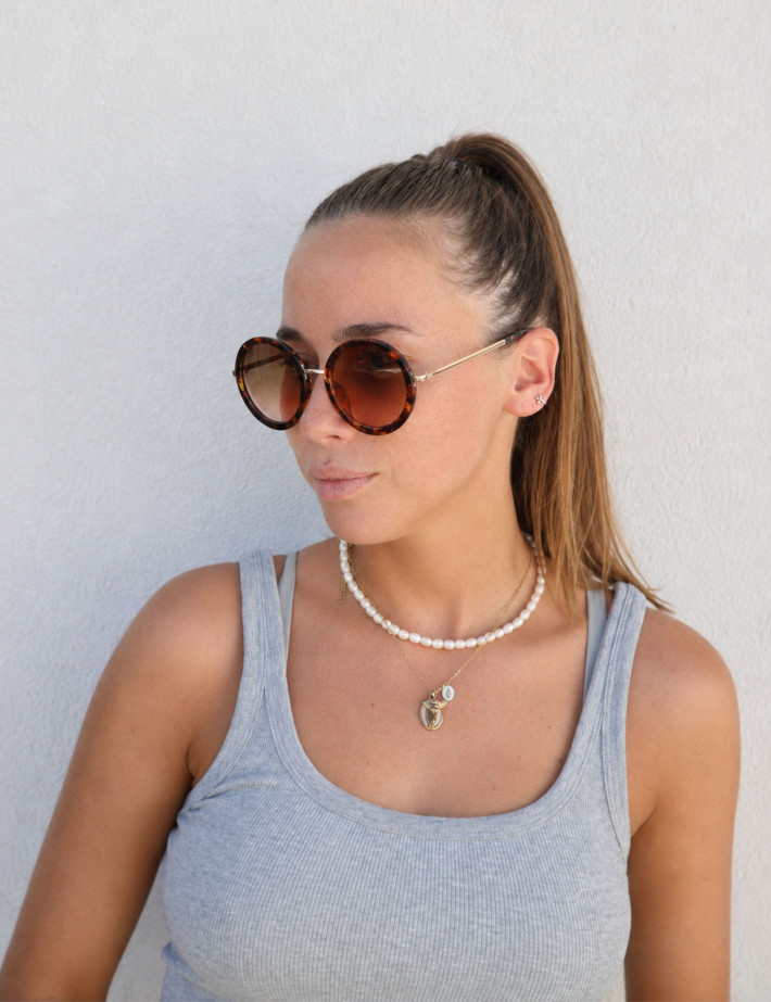 IYÜ Design Lunettes de Soleil Cloe Ecaille Marron Rose - 3