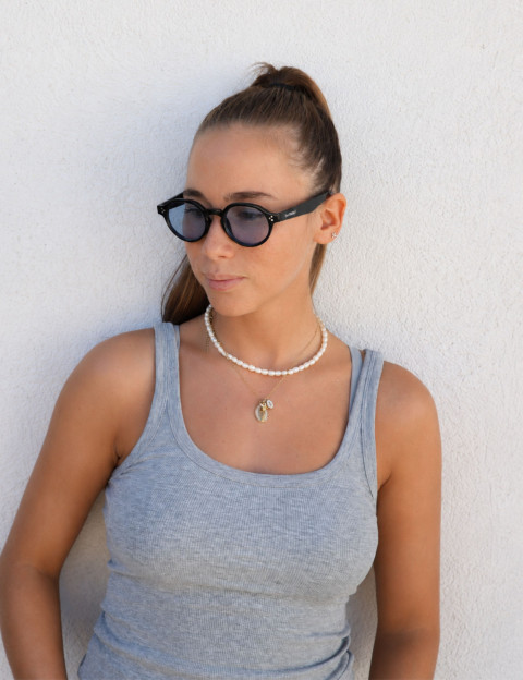 IYÜ Design Lunettes de Soleil Orso Noir Bleu - 5