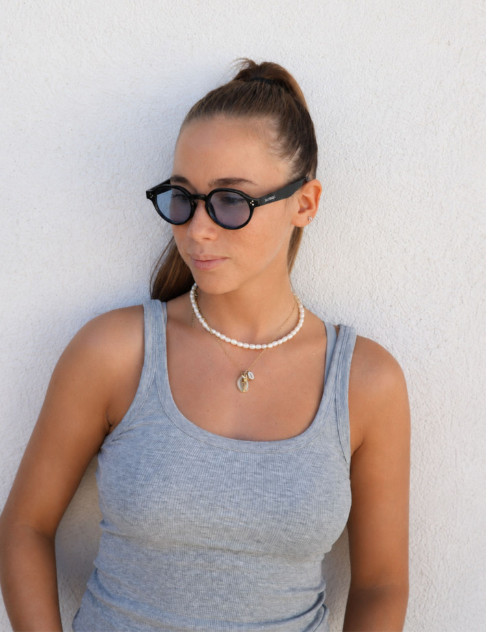 IYÜ Design Lunettes de Soleil Orso Noir Bleu - 5