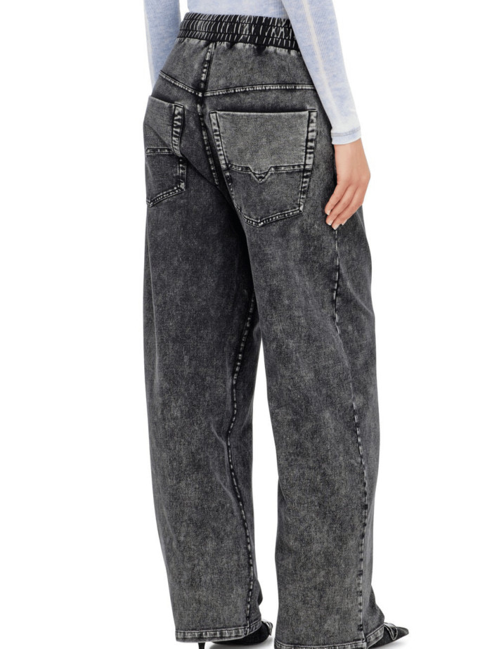 DIESEL Jean Femme Coupe Droite Noir D-Stuky 65BA - 3