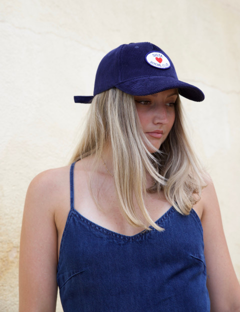 PIECES Casquette Femme Jenny Velours Marine - 3