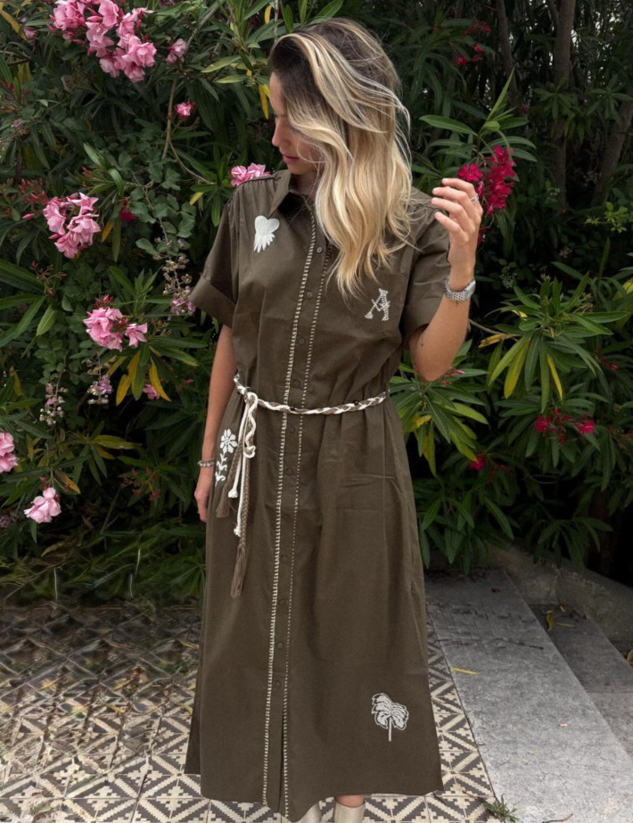 Adoré Robe Chemise Longue Leonardo Kaki - 4