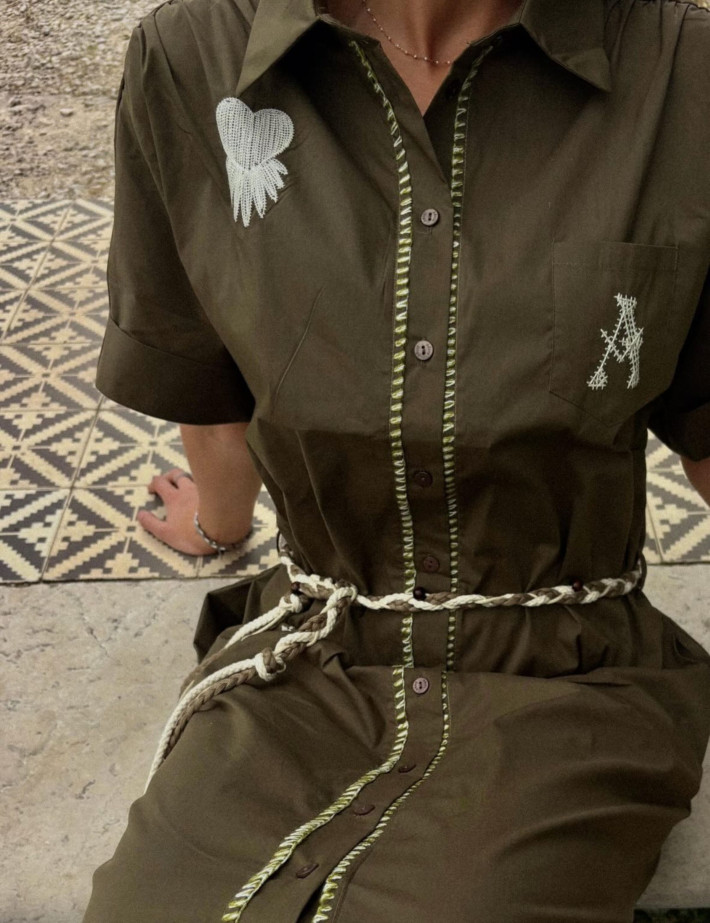 Adoré Robe Chemise Longue Leonardo Kaki - 5