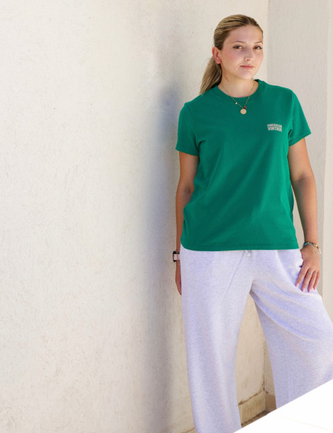 American Vintage T-Shirt Femme Manches Courtes Ykobow Spiruline - 7