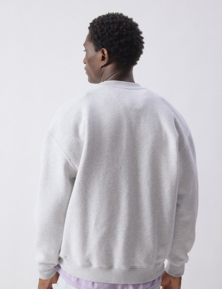 American Vintage Sweat Homme Col Rond Baptown Gris Chiné - 4