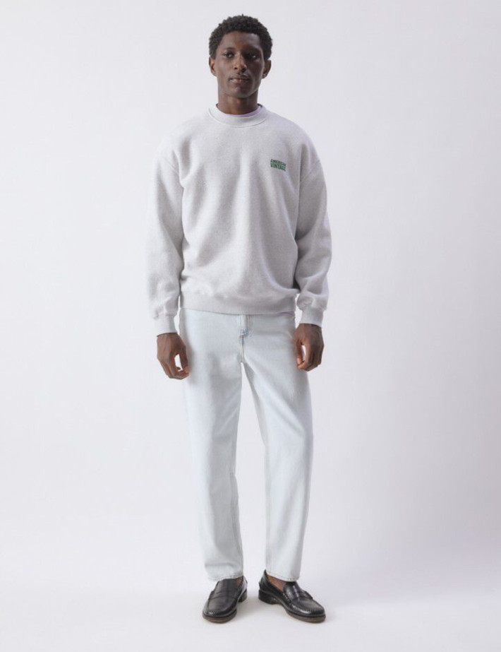 American Vintage Sweat Homme Col Rond Baptown Gris Chiné - 6